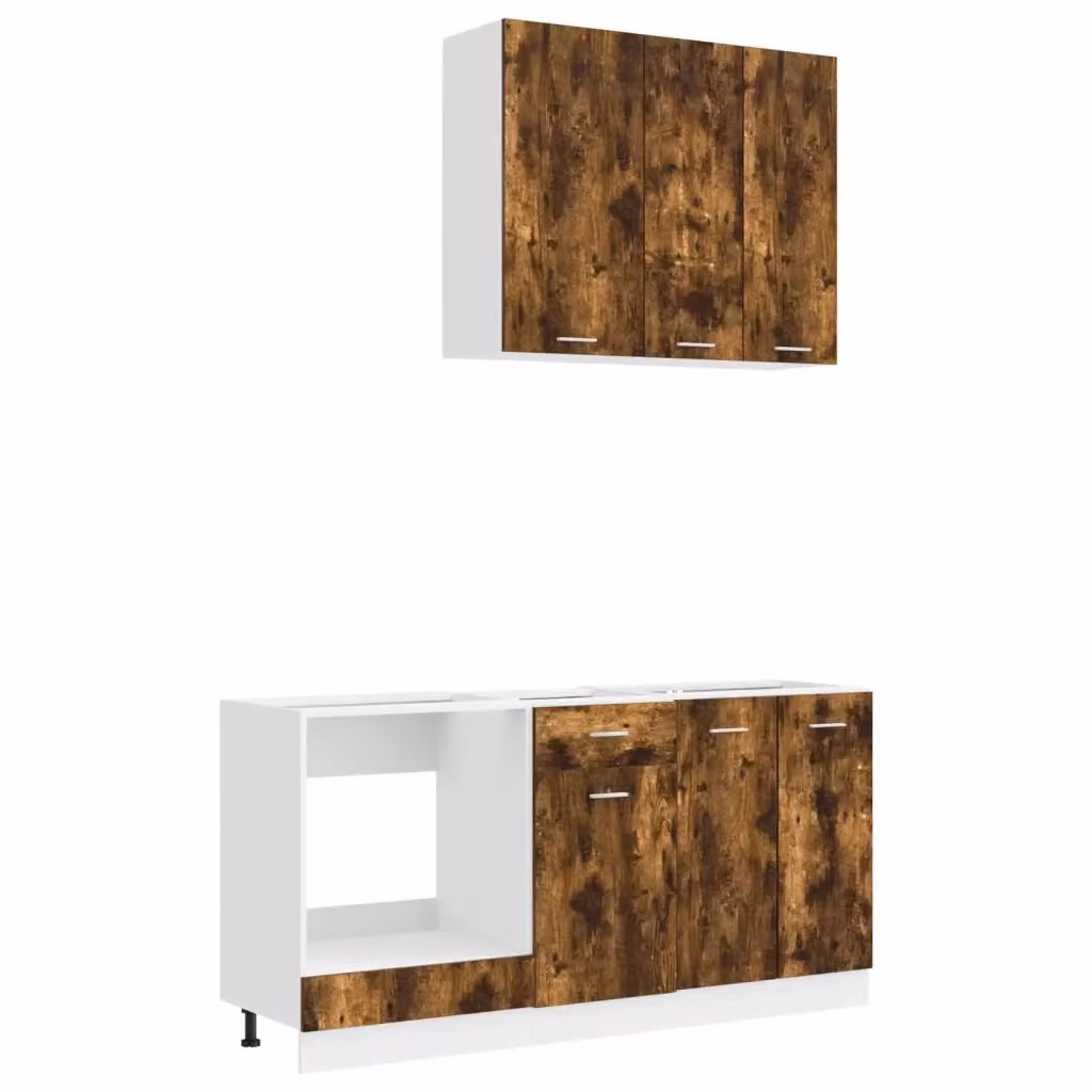 Unità Cucina Moderna vidaXL in Legno Rovere Fumo Marrone con Ante e Cassetti – 2