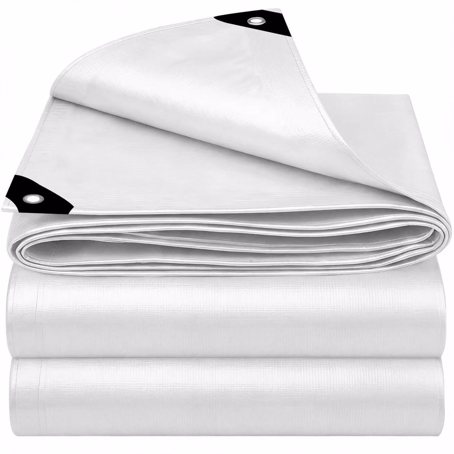 Telo coprioggetto 5x6 metri, bianco, impermeabile, stabilizzato contro i raggi UV, resistente allo strappo, con occhielli