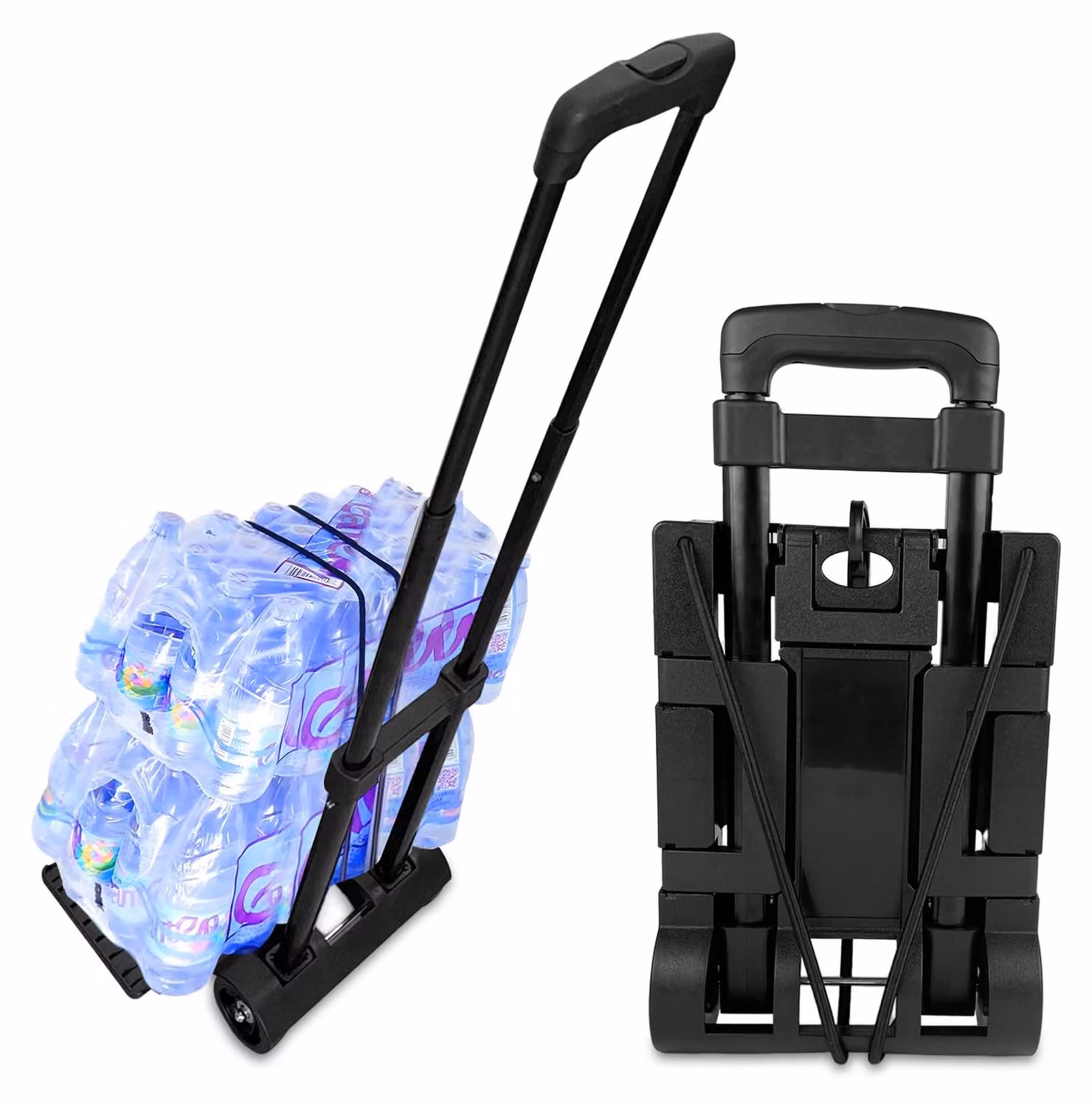 Carrello pieghevole in alluminio, capacità 25 kg, piattaforma 35x36 cm, maniglia telescopica, per il trasporto