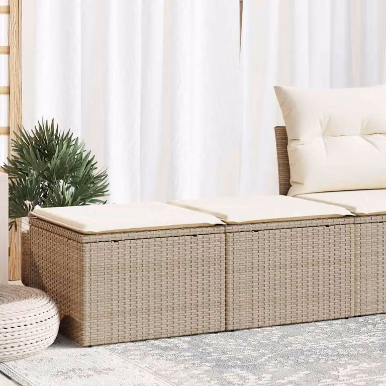 Maison Exclusive - Set Divano da Giardino 2 pz con Cuscini Beige Polyrattan Acacia