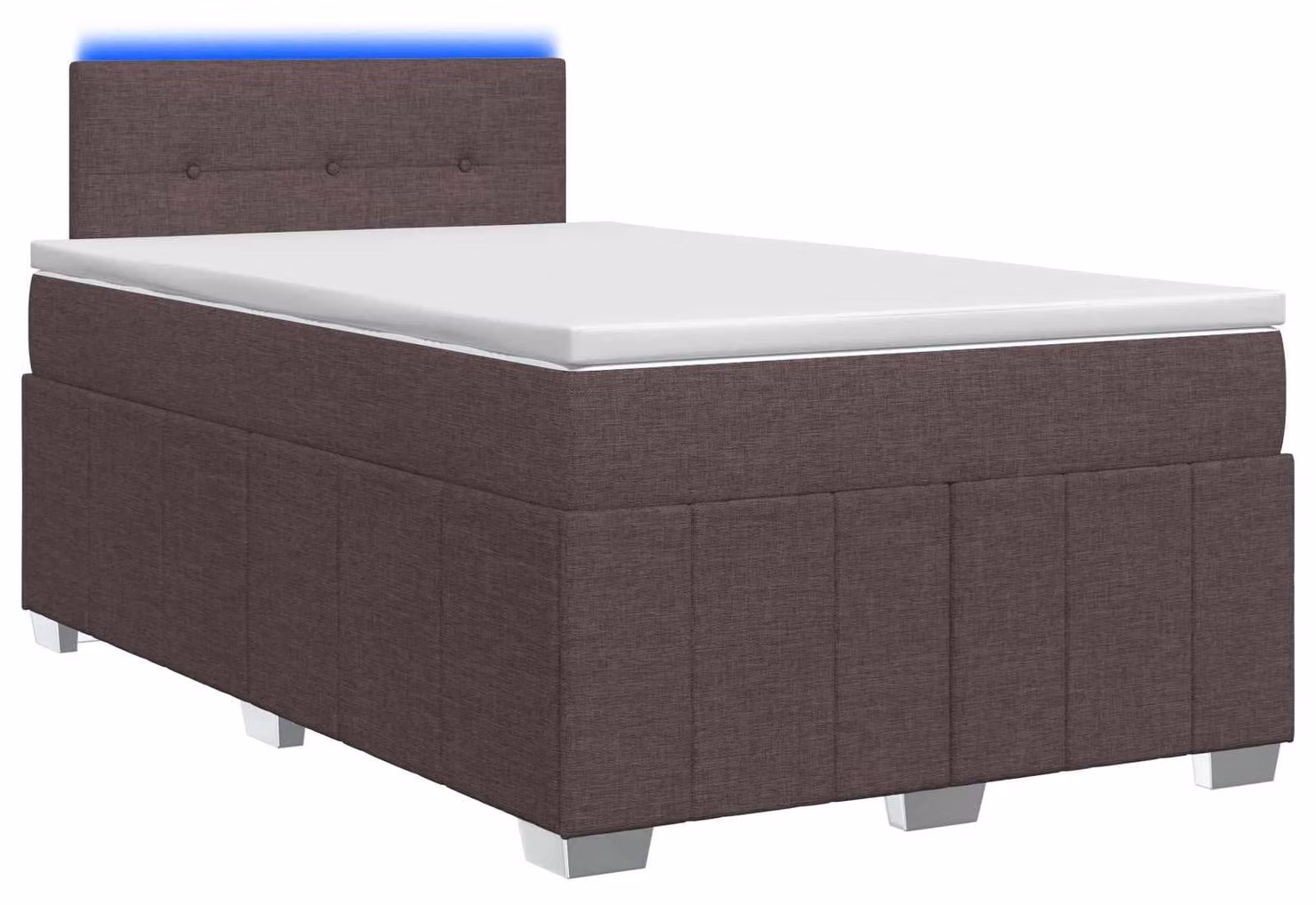 Letto a molle con materasso marrone scuro 120 x 190 cm in tessuto
