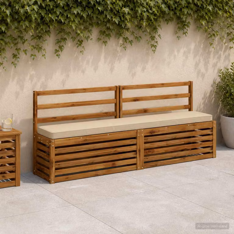 Set di 2 cuscini per panchina vidaXL beige in poliestere con rivestimento rimovibile e resistente ai raggi UV