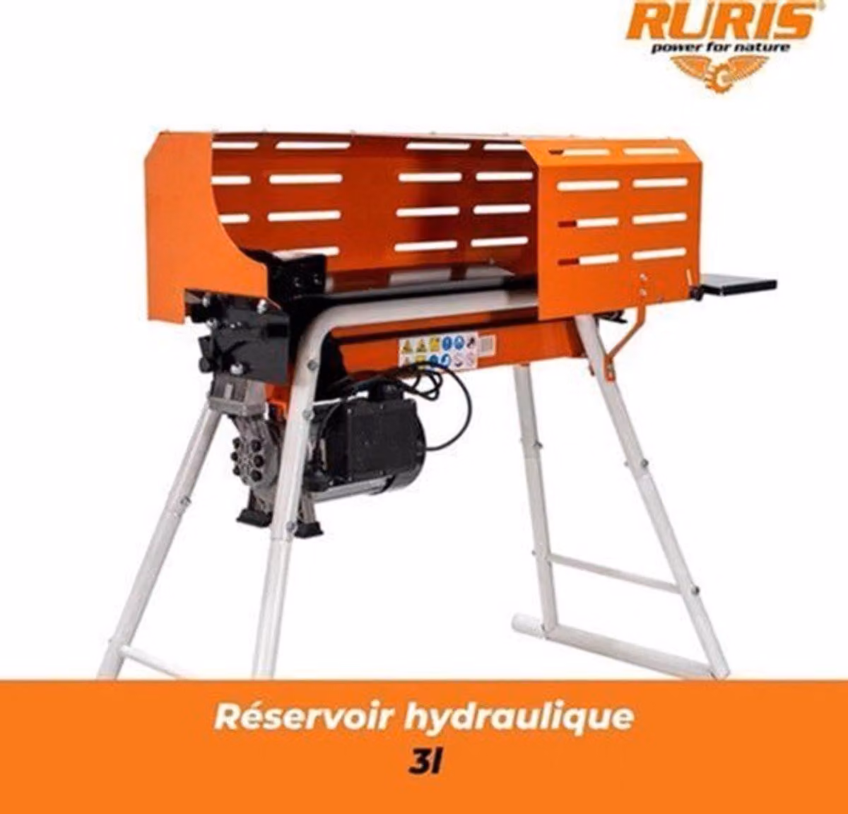 Spaccatura a motore elettrico - Motore da 2200 W - Potenza di 7 tonnellate - Lunghezza 52 cm - Macchina per la preparazione della legna da ardere