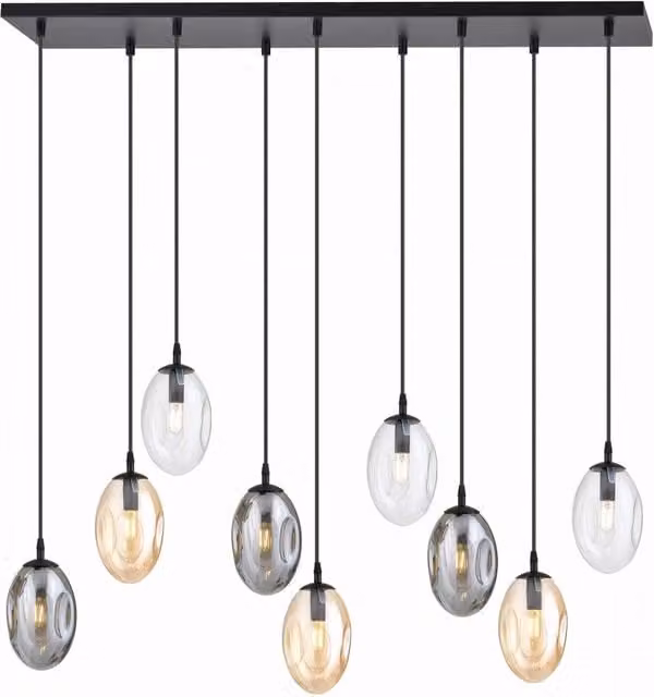 Lampadario Emibig Astral 9 luci E14 vetro multicolor