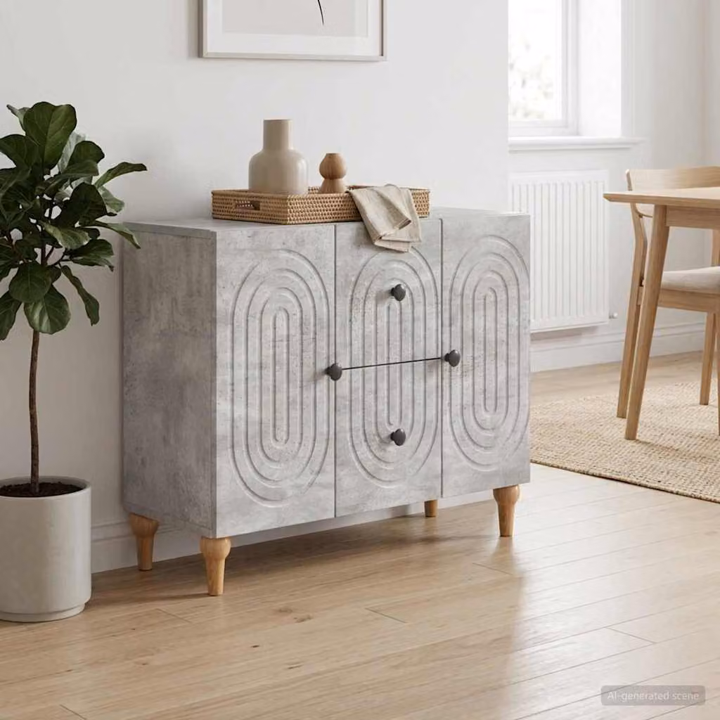 Mobile TV vidaXL Grigio Cemento in Legno Ingegnerizzato, L 89 x P 34,5 x H 60 cm