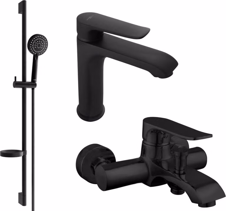 Mexen Pecos DS75 set da bagno, nero - 72703DS75-70