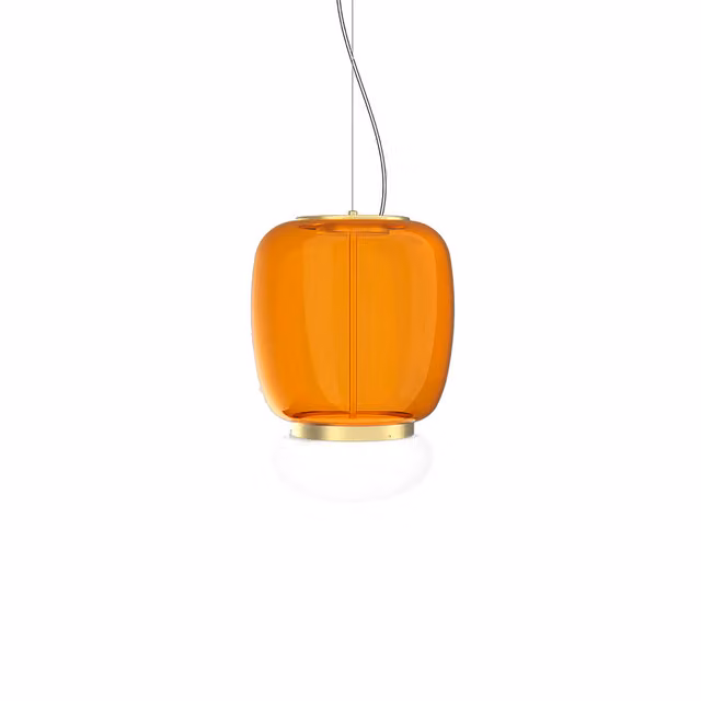 Lampada a sospensione Vistosi Faro in metallo e vetro bianco e trasparente con tecnologia LED dimmabile e luce bianco caldo