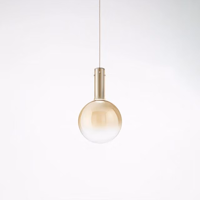 Lampada a sospensione Perenz Illumina Serie Ampolla in vetro ambra trasparente con cavo da 200 cm, diametro 25 cm