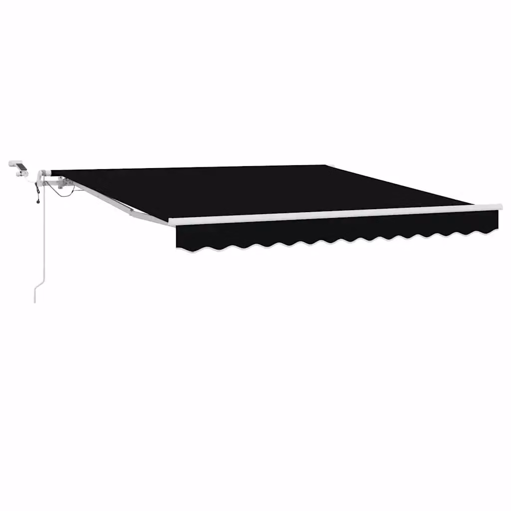 Tenda retrattile con bracci pieghevoli vidaXL in poliestere, Nero, L: 300 cm x P: 250 cm – 2