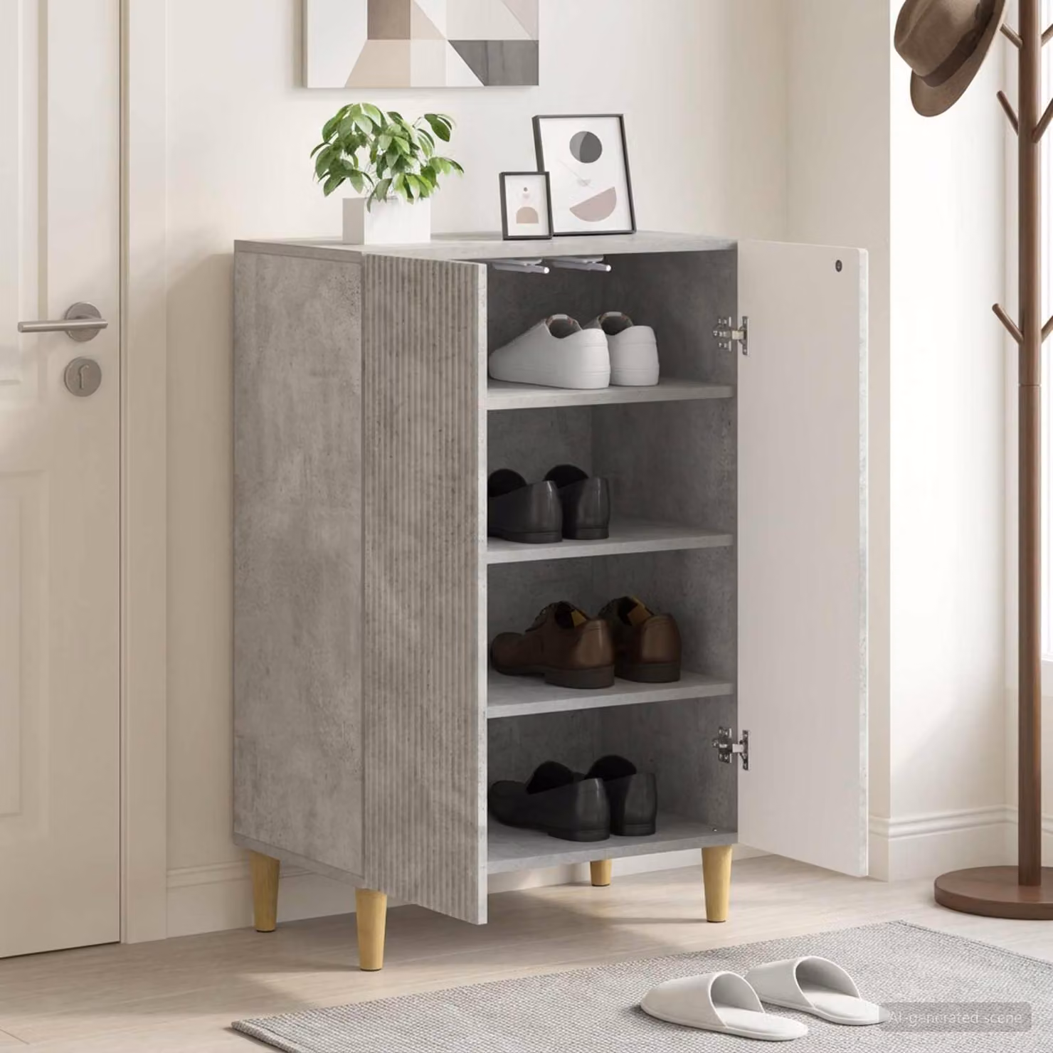Mobile per scarpe vidaXL ARNHEM Grigio, L: 59,5 cm, P: 39,5 cm, H: 90 cm