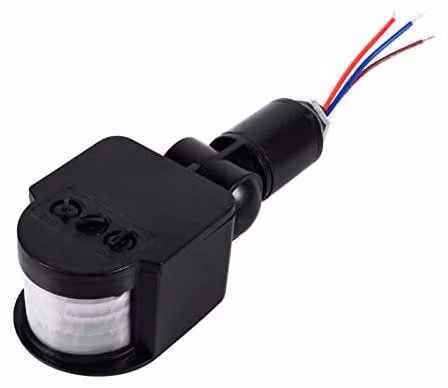 Sensore di movimento per lampada esterna, portata 180°, tecnologia PIR, compatibile con tensioni da 90 a 250V, ideale per fari a LED
