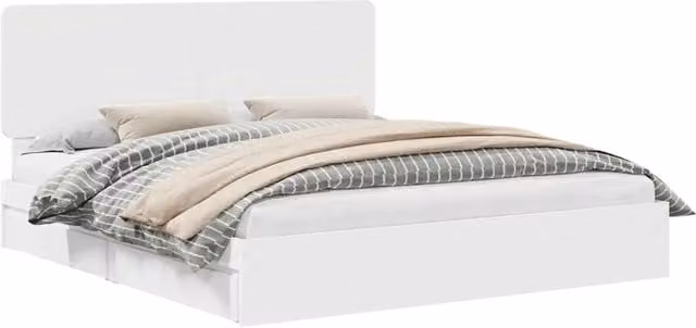 Letto matrimoniale | Letto per adulti | Letto con Contenitore Bianco 180 x 200 cm Legno multistrato