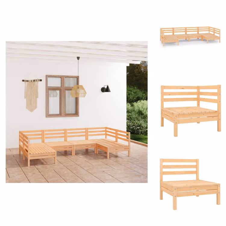 vidaXL Set di 6 pezzi da giardino in pino massiccio - Set di mobili da giardino