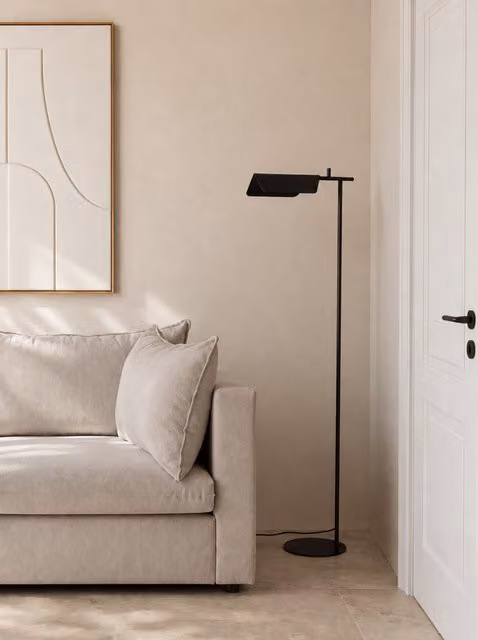 Lampada da terra moderna Chapes Kenay Home in metallo nera H: 156 cm, L: 45,5 cm, P: 45,5 cm