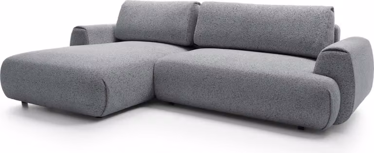 FURNLUX Divano ad angolo Borsa Grigio Scuro e Nero 270cm / Colore principale: Grigio / Dimensioni: 270 x 81 x 167 cm