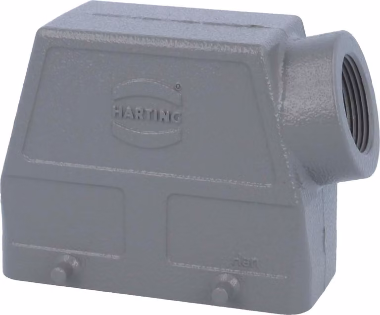 HARTING Han 16B Custodia con manicotto alta, 1xPG21 uscita cavo laterale, per 2 staffe (nella parte inferiore) Vite PG21