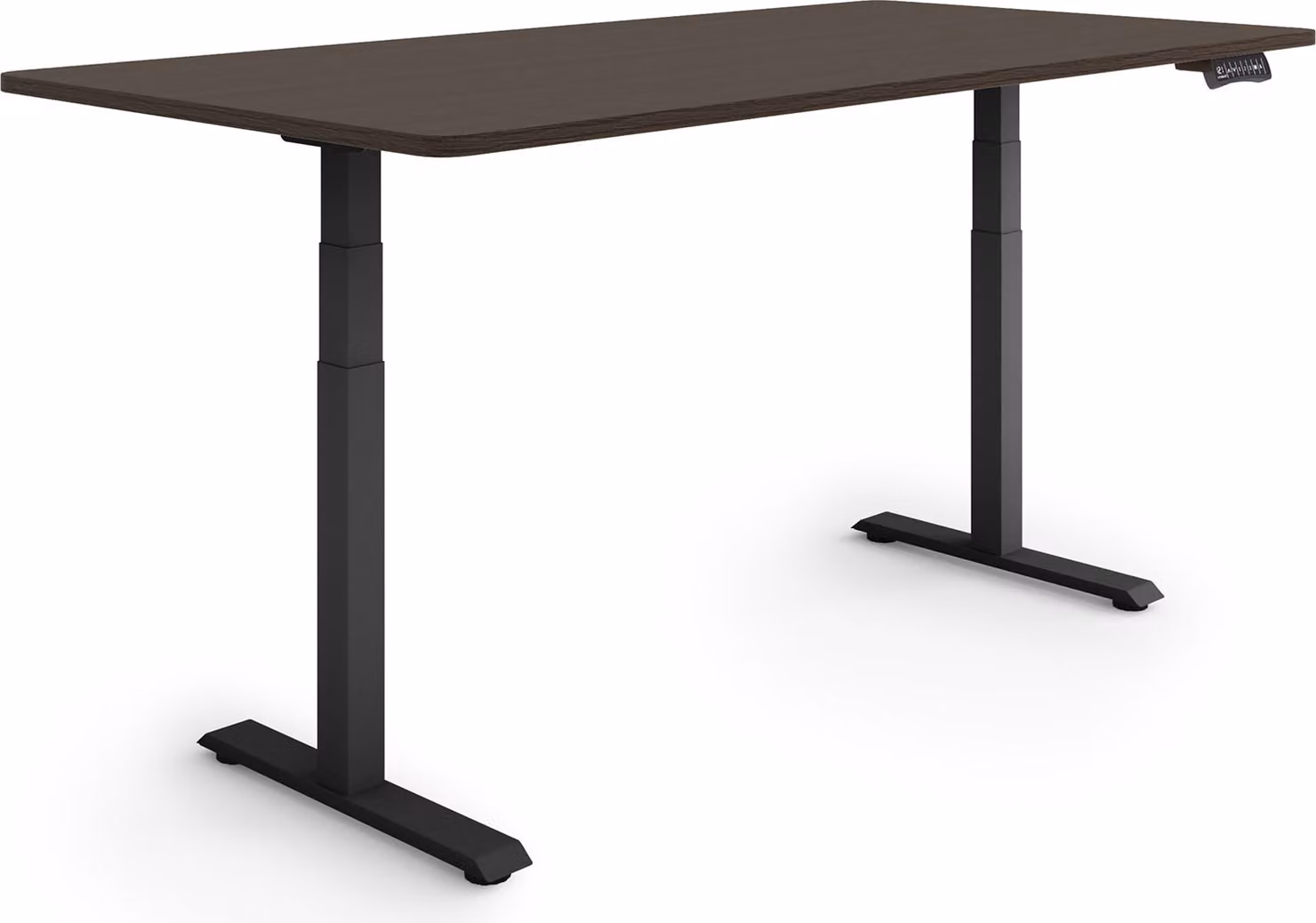 ESMART Germany EZX-132BE 160x80cm Decorazione ebano Scrivania ergonomica in piedi/seduta Regolabile elettricamente in altezza in modo continuo 60,5-125,5 cm 3 x memoria Promemoria attività Porta di ricarica USB Montaggio rapido
