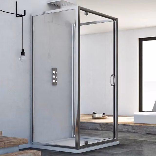 Box Doccia 3 lati 75x75x75 AP. 75 CM H185 trasparente mod. Sintesi TRIO 1 Anta