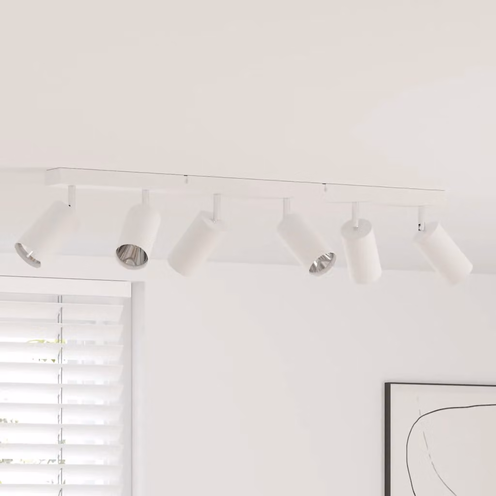 vidaXL Faretto da soffitto regolabile in metallo Bianco L 73 cm x P 6 cm x H 16 cm