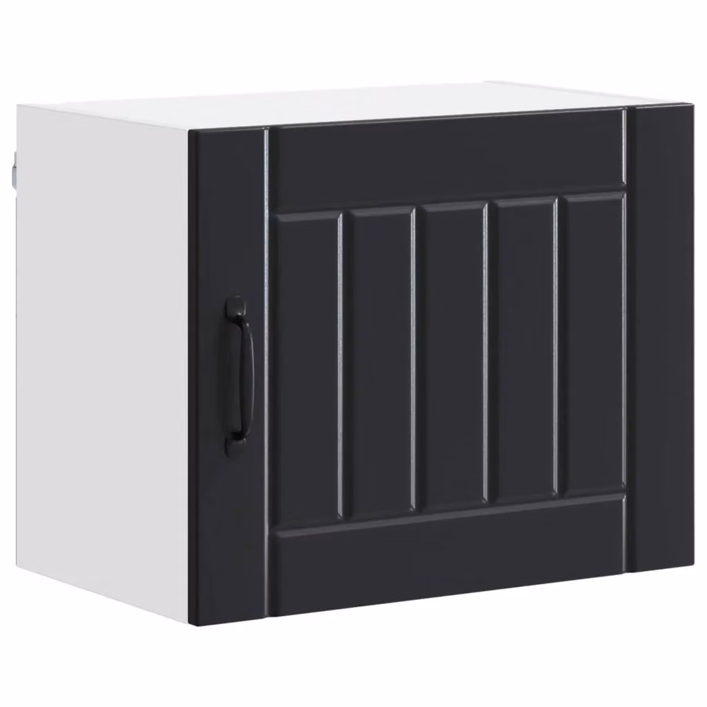 Set di 2 pensili moderni HELLOSHOP26 in legno composito nero opaco per cucina e soggiorno L/P/H: 50 x 31 x 40 cm – 2