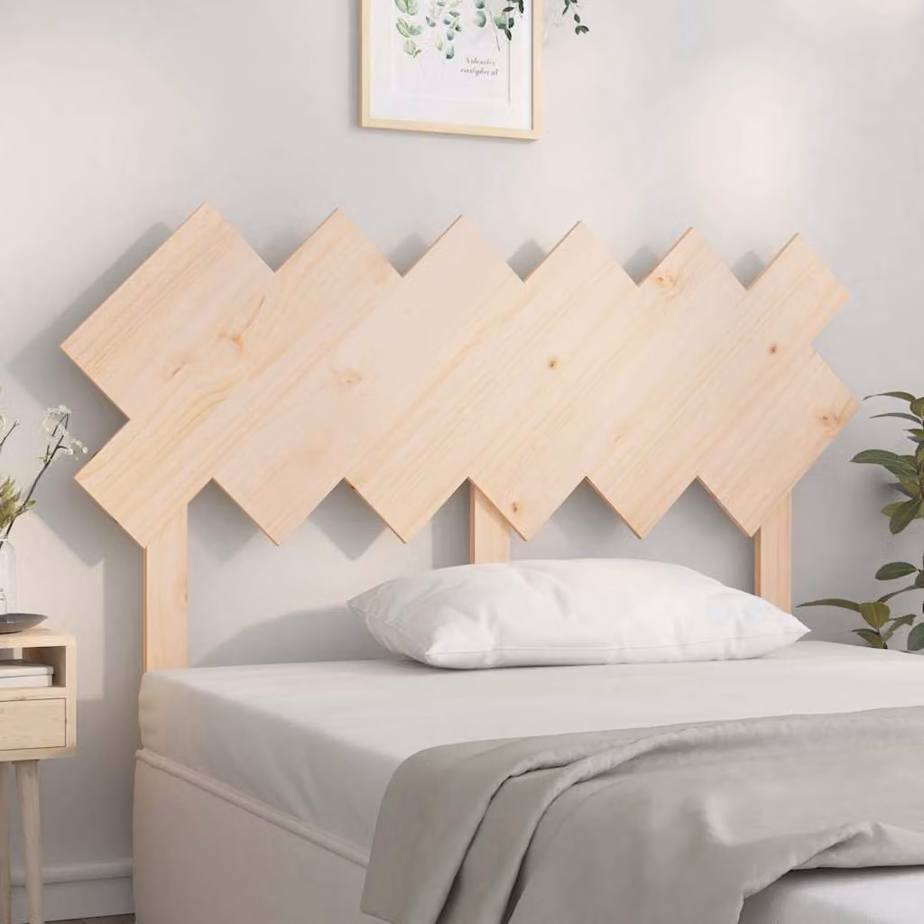 vidaXL Testiera per Letto in Legno Massello di Pino Bianca, Stile Rustico, L 132 x P 3 x H 81 cm