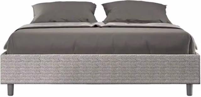 Letto matrimoniale contenitore imbottito 160x200 tessuto Aragona 1 bianco Azelia