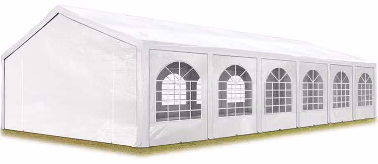 TOOLPORT Tendone per feste 6x12 m Gazebo party per sagre, mercati 450 N bianco impermeabile protezione UV
