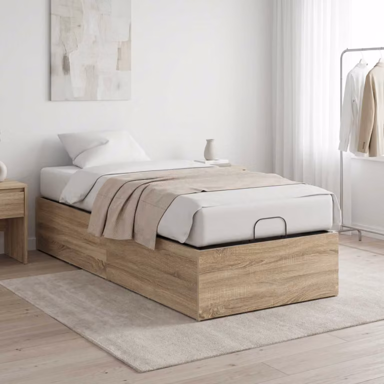 vidaXL Giroletto per rete letto regolabile in legno Rovere Sonoma, L 80 cm x P 200 cm