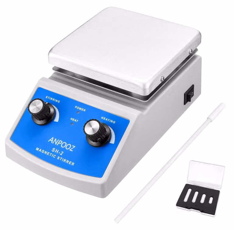 Agitatore magnetico con piastra riscaldante, 4 pale magnetiche e 1 supporto