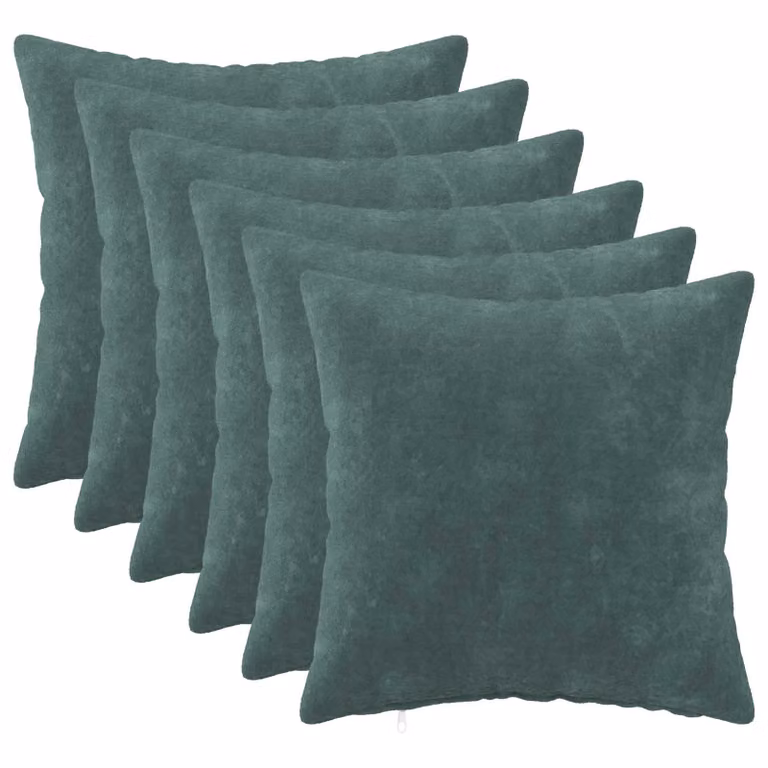 vidaXL Cuscino con cuscino HEERLEN 6 pz Blu mare Fleece in microfibra