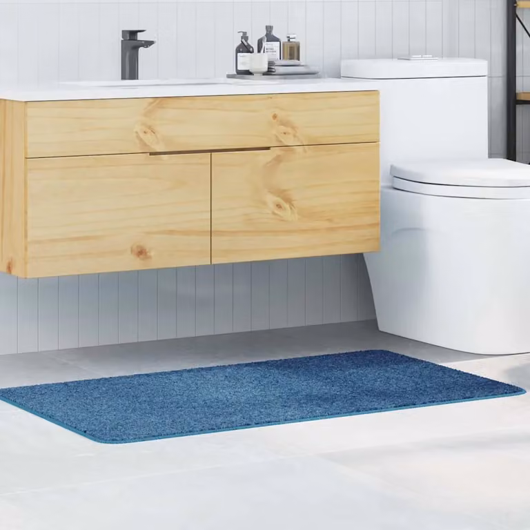 Tappetino da bagno antiscivolo vidaXL blu, lavabile in lavatrice, L 70 cm x P 120 cm
