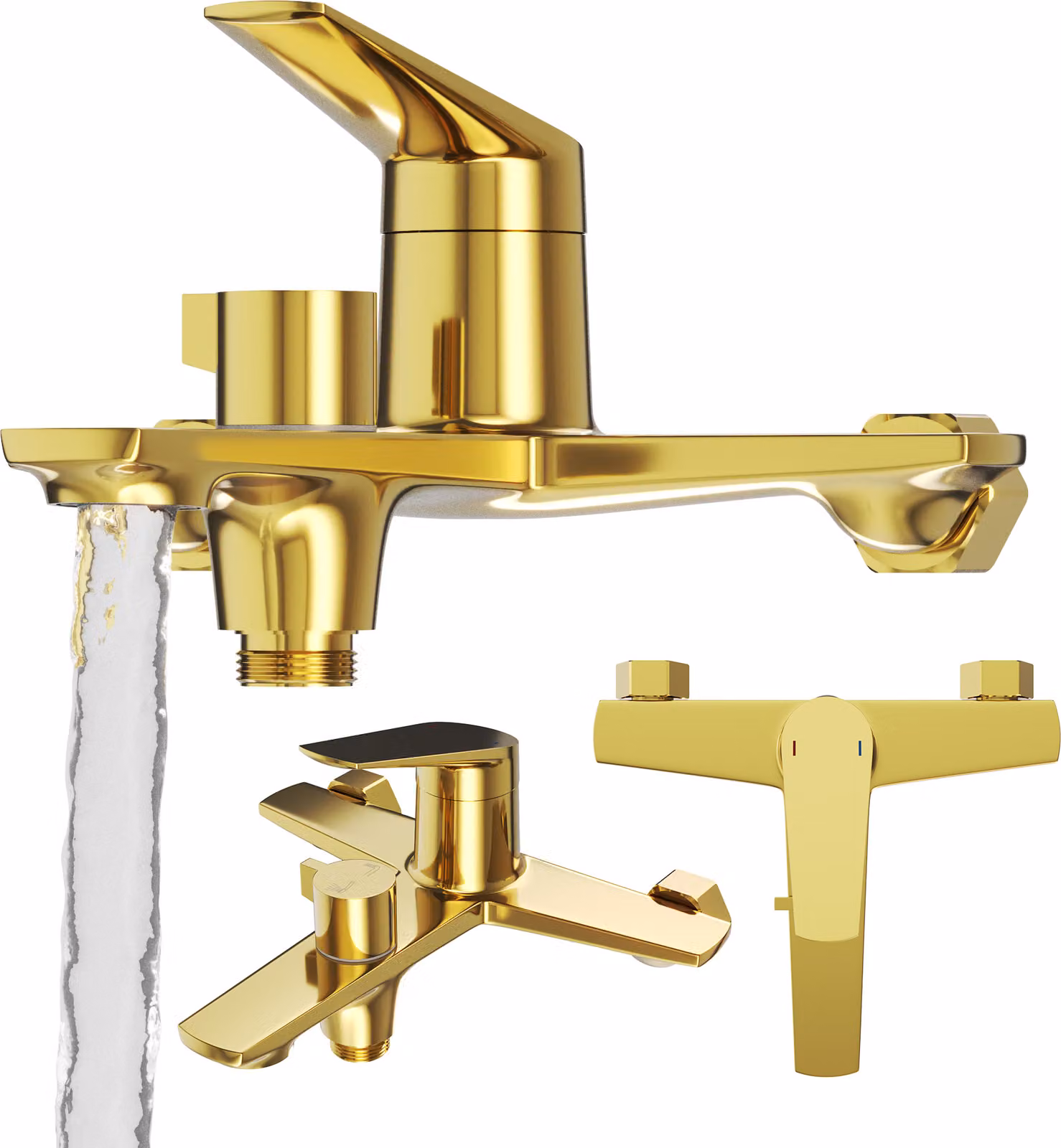 Granitan - Rubinetto per vasca da bagno - Rubinetto per doccia - Ottone - Oro - Rubinetti da bagno - NAVE