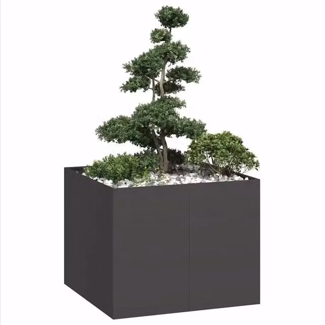 Fioriera Nera 100x100x80 cm in Acciaio 860822