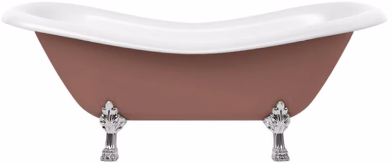 Casa Padrino Vasca da bagno Art Nouveau marrone / bianco / argento 188 cm - Vasca da bagno freestanding in stile retrò