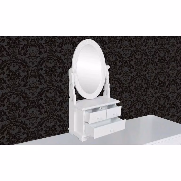 vidaXL Toletta con Specchio Oscillante Ovale in MDF