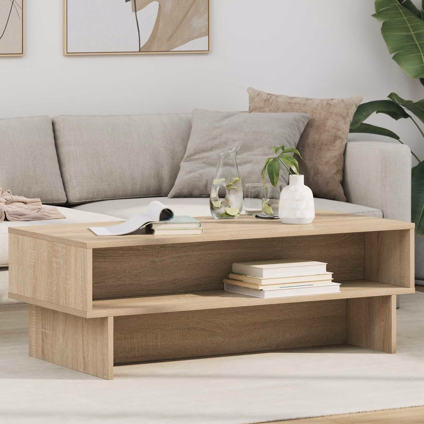 Maison Exclusive - Tavolino Sonoma in rovere 100 x 46 x 35 cm Materiale ligneo