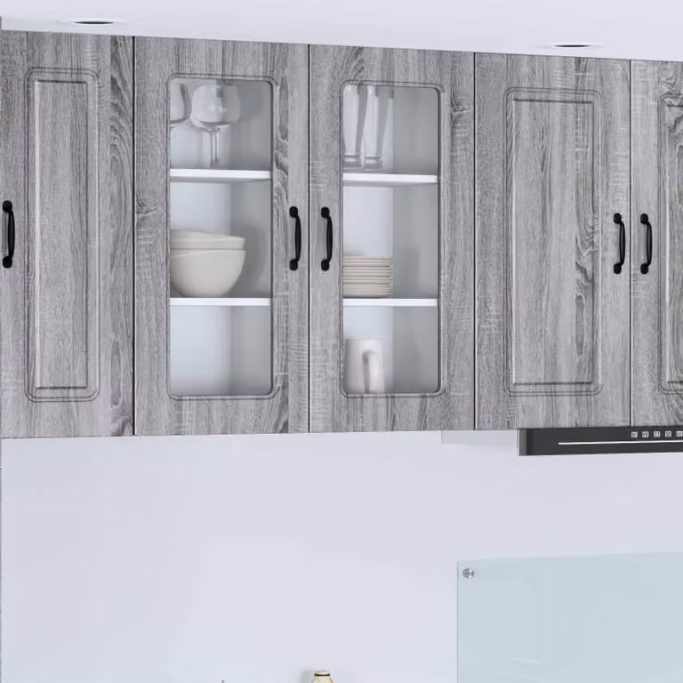 Set di 2 pannelli per lavastoviglie vidaXL Kalmar in MDF Grigio, L/P/H: 80,0 x 31,0 x 40,0 cm