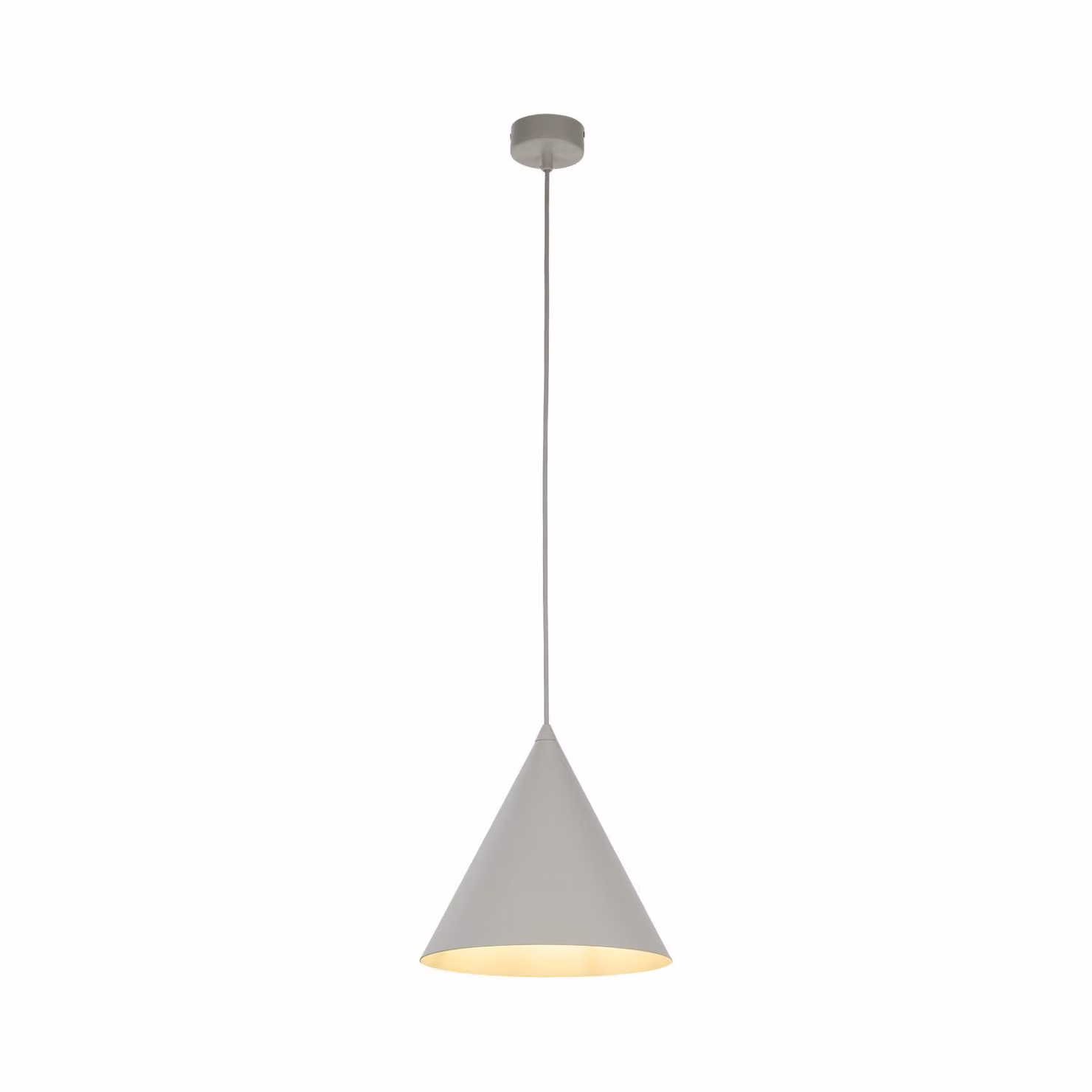Lampada a sospensione in metallo D: 25 cm H: max. 160 cm Beige E27 rotonda Design retrò
