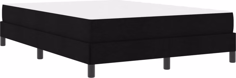 Letto a molle con materasso Nero 160 x 200 cm Tessuto