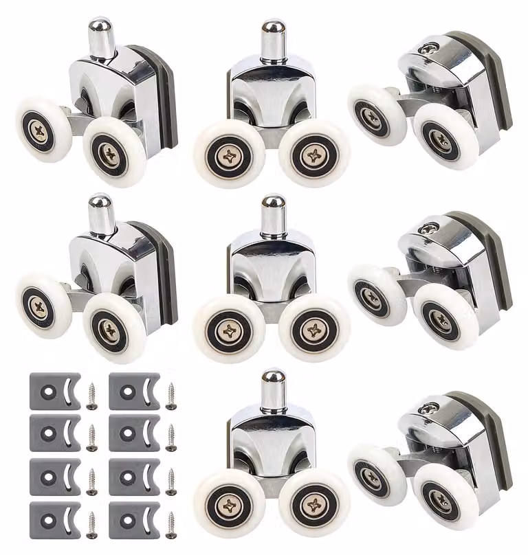 Omgoods - Set di 8 rotelle per porta doccia, diametro 23 mm, con doppia ruota