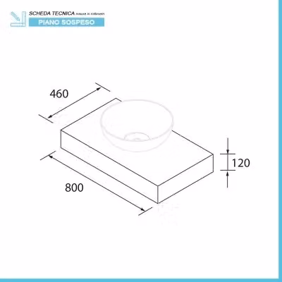 Mensolone da bagno sospeso Sumo in rovere bali marrone L: 80 cm – 2