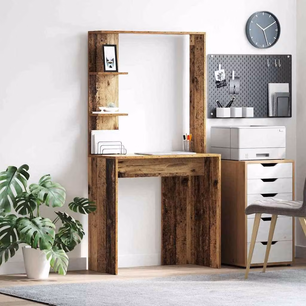 Maison Exclusive - Scrivania in legno massello riciclato e materiale composito, dimensioni 78,5 x 37 x 154,5 cm