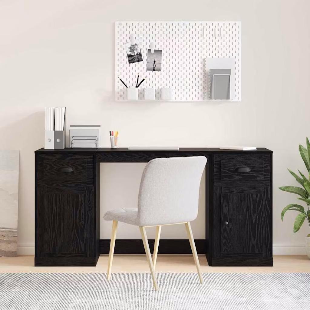 Maison Exclusive - Scrivania con cassetto, finitura effetto legno noce nero, realizzata in materiale composito