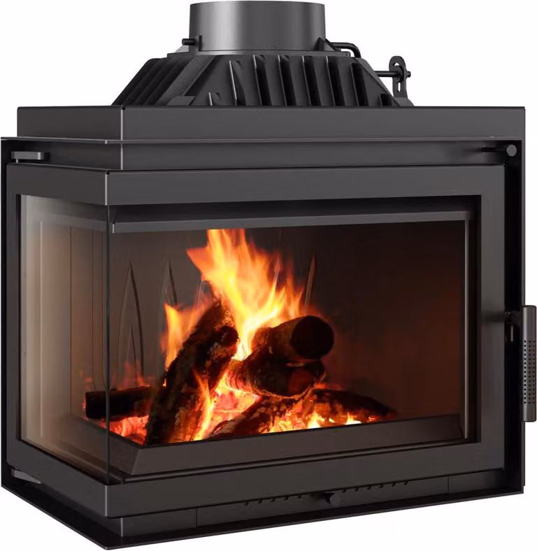 Inserto per caminetto KRATKI SIMPLE 8 kW Ø 200 Sinistra Set Accessori