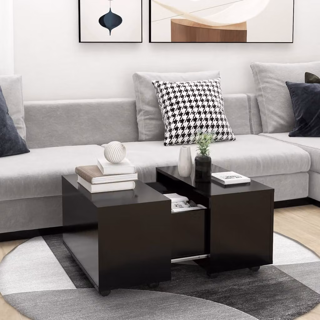 Maison Exclusive - Tavolino nero 60x60x38 cm Materiale ligneo