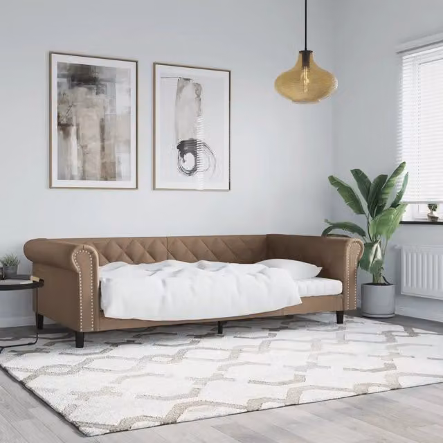 Letto da giorno vidaXL in similpelle beige L: 100 cm, P: 200 cm