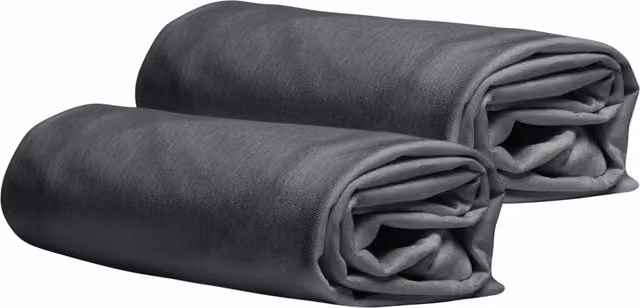 DaunenStep Set di 2 federe copricuscino in jersey Vivacolor grigie con chiusura a zip