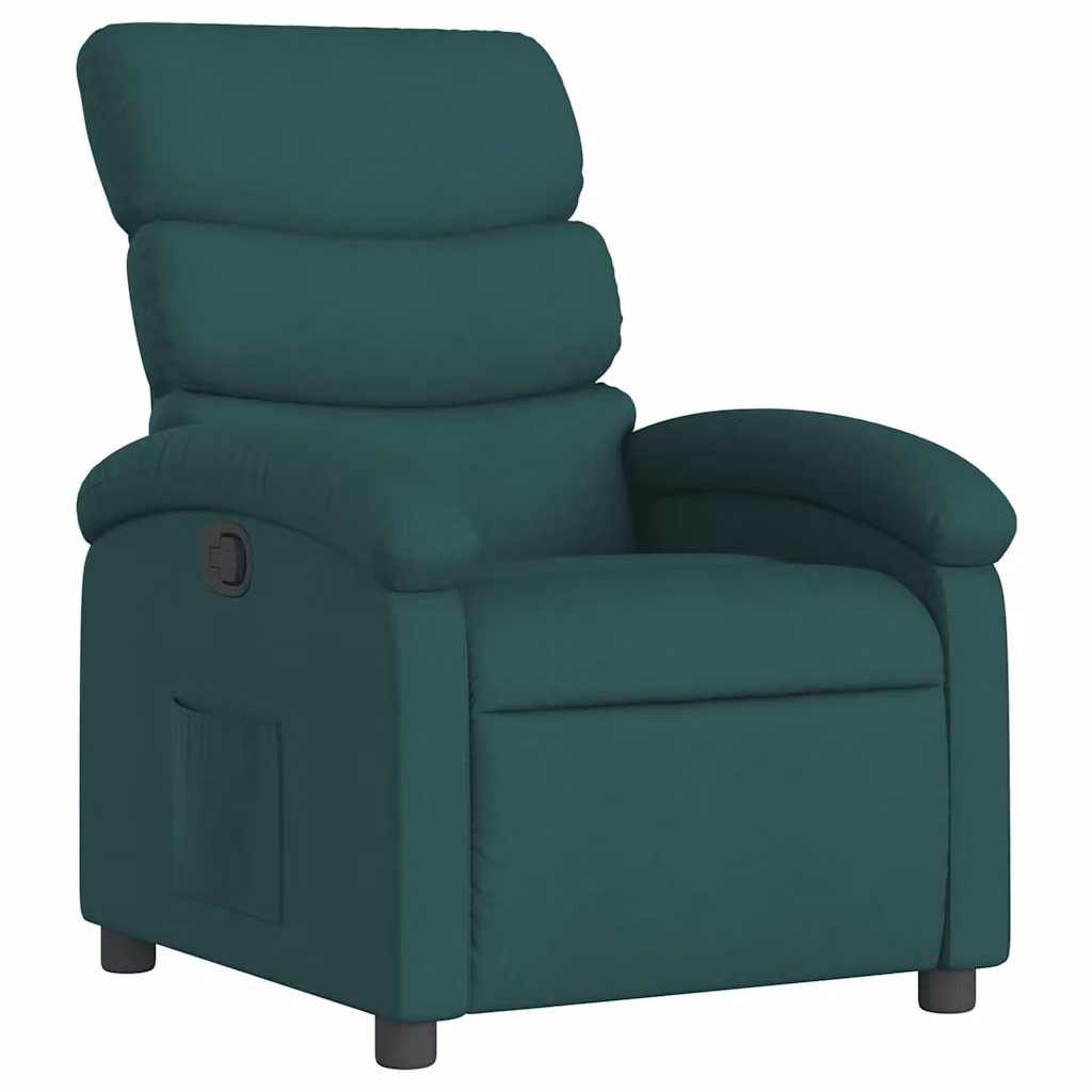 Poltrona Reclinabile Relax vidaXL in Tessuto Verde con Braccioli e Regolazione Manuale – 2