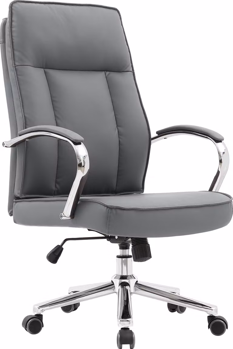 Casa Dolce sedia da ufficio HAVEL, grigio, 67x68x104-110 cm, girevole e regolabile in altezza, Pelle finta