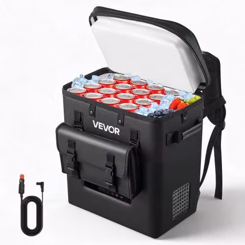 Frigorifero Portatile Vevor da Auto e Zaino con Compressore, 13 L, Nero, Temperatura da -6°C a 10°C, 12/24V